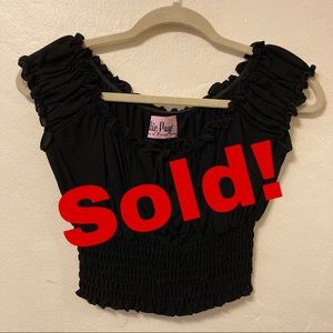 Bettie Page cropped peasant top